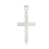 14k White Gold Flat Design Cross Pendant