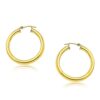 14k Yellow Gold Polished Hoop Earrings (4x30 mm)