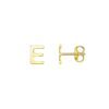 14K Yellow Gold Yours Truly Initial E Stud Earrings