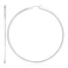 Sterling Silver Large Rectangular Profile Polished Hoop Earrings(75mm)