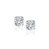 14k White Gold Diamond Four Prong Stud Earrings (1 cttw)