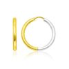 14k Two-Tone Gold Hoop Earrings in a Hinged Style(2.5x20mm)