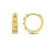 14k Yellow Gold Curb Huggie Hoop