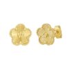 14K Yellow Gold Textured Daisy Earrings