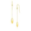 14k Yellow Gold Cutout Oval Chain Dangling Earrings