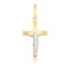 14k Two Tone Gold Crucifix Motif Pendant