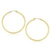 14k Yellow Gold Polished Hoop Earrings (2x40mm)