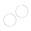 Rhodium Plated Hoop Earrings in Sterling Silver (2x50mm)
