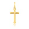 14k Yellow Gold Cross Pendant with Rounded Ends
