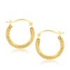 10k Yellow Gold Fancy Hoop Earrings