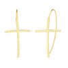 14K Yellow Gold Cross Thread Drop Earrings