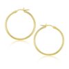 14k Yellow Gold Polished Hoop Earrings (1.5x25mm)