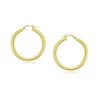 14k Yellow Gold Polished Hoop Earrings (4x25mm)