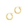 14k Yellow Gold Polished Hoop Earrings (3x15mm)