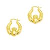 14K Yellow Gold Claddagh Symbol Hoop Earrings