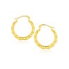 10k Yellow Gold Branch Motif Hoop Earrings