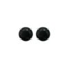 14k White Gold Stud Earrings with Black Faceted Cubic Zirconia(6mm)