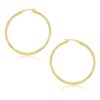 14k Yellow Gold Polished Hoop Earrings (1.5x30mm)