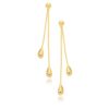 14k Yellow Gold Double Drop Long Earrings