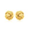 14k Yellow Gold Love Knot with Ridge Texture Earrings