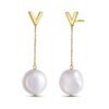 14k Yellow Gold Tesoro Pearl Drop Earrings