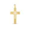 14k Two Tone Gold High Polish Diamond Cut Cross Pendant