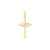 14k Two Tone Gold High Polish Diamond Cut Cross Pendant