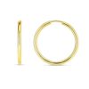 14k Yellow Gold Endless Round Hoop Earrings(2x21mm)