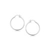 Sterling Silver Thin Polished Hoop Style Earrings with Rhodium Plating (2x30mm)