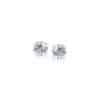 14k White Gold 3mm Faceted White Cubic Zirconia Stud Earrings