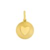 14K Yellow Gold Polished Radiating Heart Charm Pendant