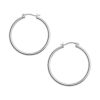 10k White Gold Polished Hoop Earrings (1.5x40mm)