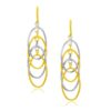 14k Two-Tone Gold Multiple Layer Interlaced Earrings