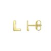 14K Yellow Gold Yours Truly Initial L Stud Earrings