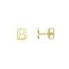 14K Yellow Gold Yours Truly Initial B Stud Earrings