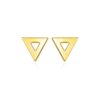 14k Yellow Gold Polished Open Triangle Post Earrings