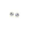 14k Yellow Gold Stud Earrings with White Hue Faceted Cubic Zirconia(3mm)