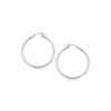 Sterling Silver Rhodium Plated Thin and Polished Hoop Style Earrings (2x35mm)