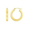 14K Yellow Gold Square Tube Hoop Earrings(3x20mm)