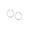 Sterling Silver Polished Thin Hoop Earrings with Rhodium Plating (2x20mm)