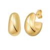 Sterling Silver Yellow Gold Plated Twisted Puff C Hoop Earrings