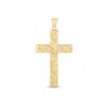 14k Yellow Gold High Polish Textured Cross Pendant