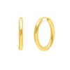 Endless Engraved Oval Hoop Earrings in 14K Yellow Gold