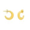 Puffy C Shaped Hoop Earrings in 14K Yellow Gold