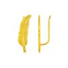 Textured Feather Climber Earrings in 14k Yellow Gold