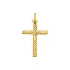14K Yellow Gold Cable Cross Pendant