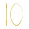 14k Yellow Gold Polished Long Marquise Motif Earrings