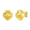 14K Yellow Gold Floral Stud Earrings