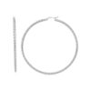 Hoop Earrings with Twist Texture in Sterling Silver(50mm)