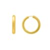 Sterling Silver Yellow Gold Plated Round Hoop Earrings